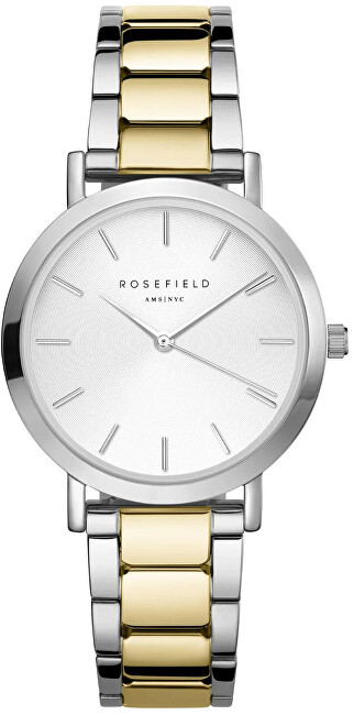 Rosefield The Tribeca White Sunray Steel Silver Gold Duo TWSSG-T63