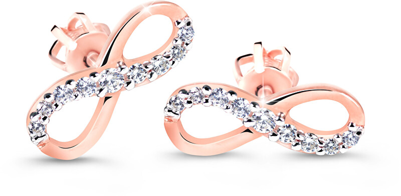 Cutie Diamonds Elegantné náušnice z ružového zlata s briliantmi v tvare nekonečna DZ60149-30-00-X-4