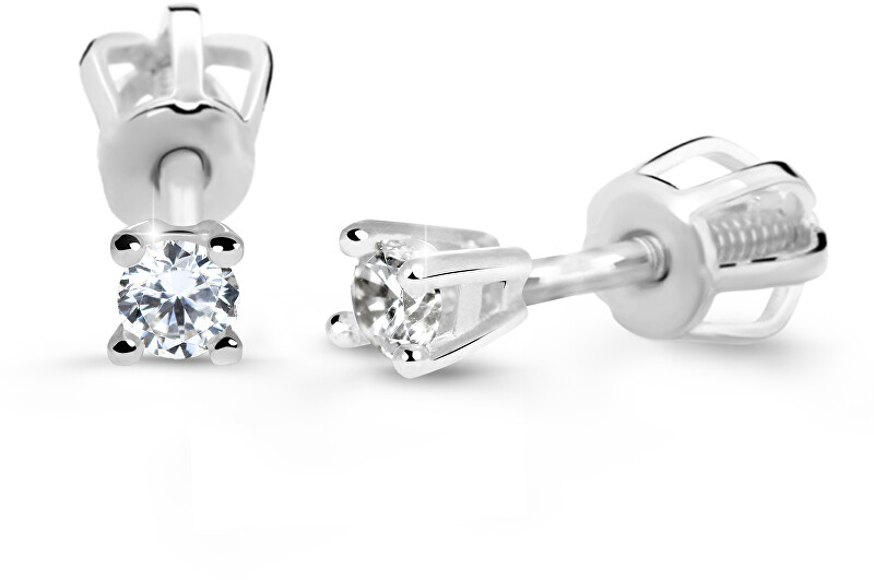 Cutie Diamonds Minimalistické náušnice kôstky z bieleho zlata s briliantmi DZ60129-30-00-X-2