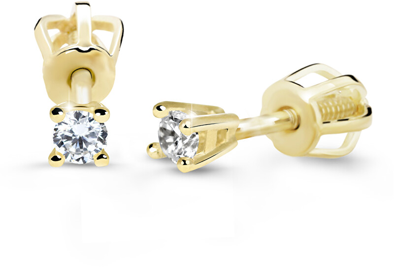 Cutie Diamonds Minimalistické náušnice kôstky zo žltého zlata s briliantmi DZ60129-30-00-X-1