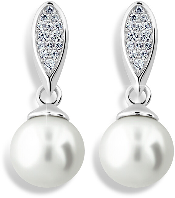 Cutie Jewellery Luxusné náušnice z bieleho zlata s pravými perlami a zirkónmi Z6412-3124-10-X-2