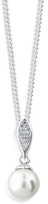 Cutie Jewellery Luxusný prívesok z bieleho zlata s pravou perlou a zirkónmi Z6304-3152-40-10-X-2