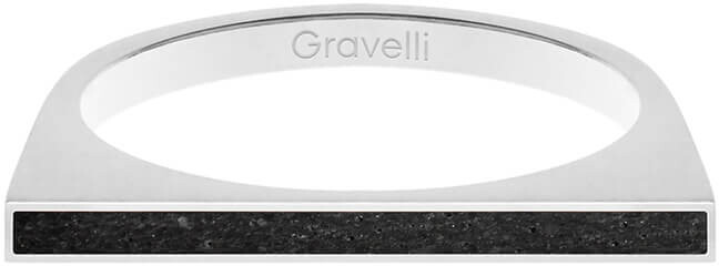 Gravelli Oceľový prsteň s betónom One Side oceľová   antracitová GJRWSSA121 50 mm