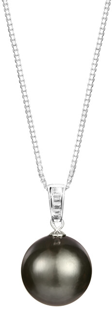 JwL Luxury Pearls Strieborný náhrdelník s pravou morskou tahitskú perlou JL0567 (retiazka, prívesok)