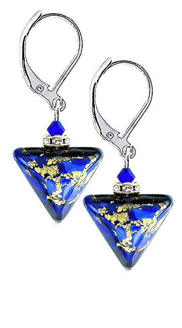 Lampglas Magické náušnice Evening Date Triangle s 24-karátovým zlatom v perlách Lampglas ETA5