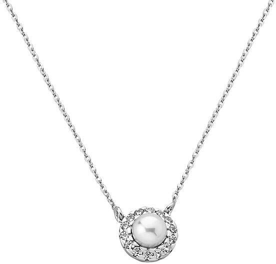 Majorica Strieborný náhrdelník s perlou a kamienkami 15254.01.2.000.010.1