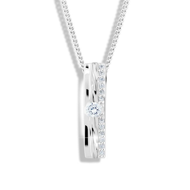 Modesi Trblietavý náhrdelník so zirkónmi M46022 (retiazka, prívesok)