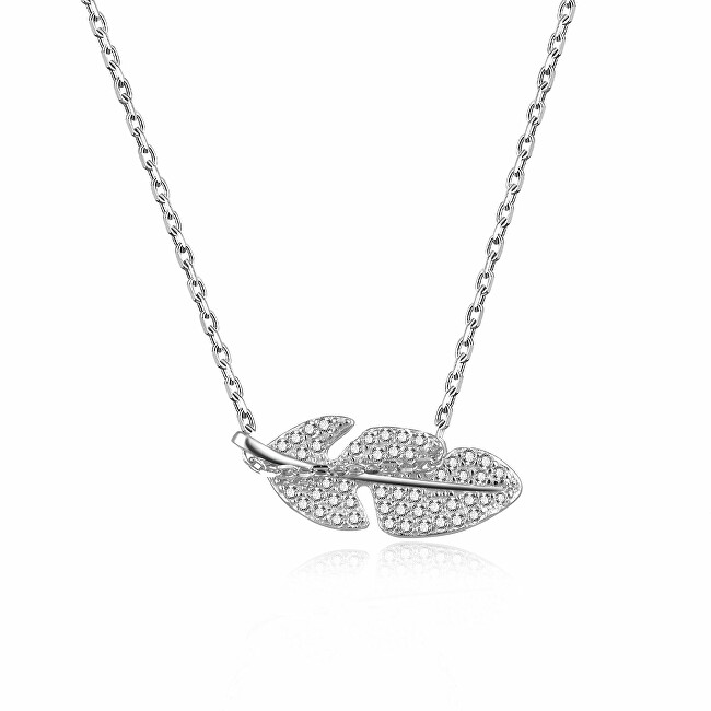 MOISS Pôvabný strieborný náhrdelník Pierko N0000521 (retiazka, prívesok)