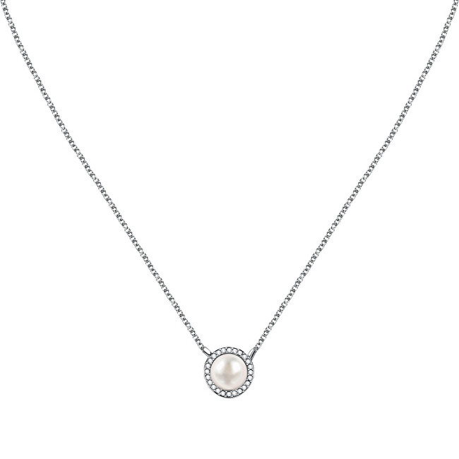 Morellato Elegantný strieborný náhrdelník s perlou Gioia SAER49