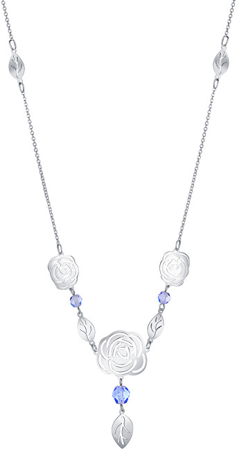 Praqia Jewellery Hravý kvetinový náhrdelník zo striebra Rose N6278_RH