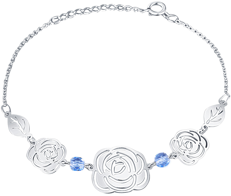 Praqia Jewellery Hravý kvetinový náramok zo striebra Rose KA6280_RH