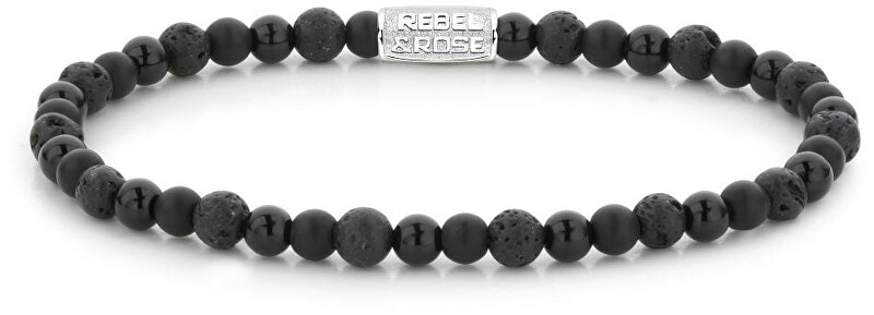 Rebel&Rose Obrúbený náramok Black Rocks RR-40037-S 15 cm - XS