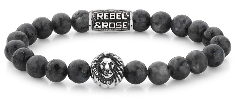 Rebel&Rose Obrúbený náramok Grey Seduction RR-8L025-S 16,5 cm - S
