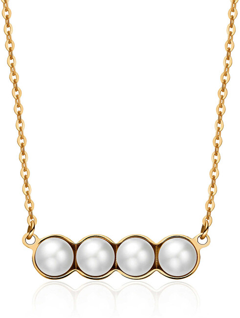 S`Agapõ Pozlátený náhrdelník s perličkami Marylin SMY02