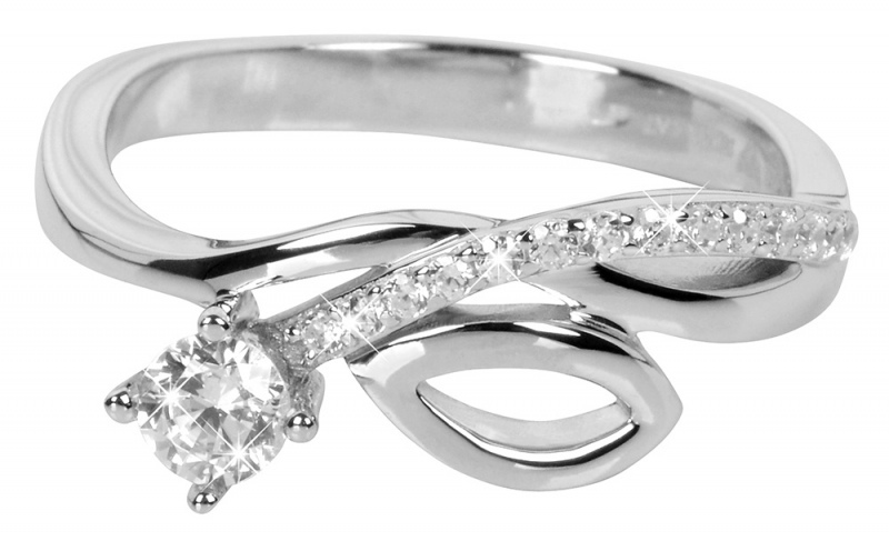 Silver Cat Strieborný prsteň s čírymi zirkónmi SC233-011218201 54 mm