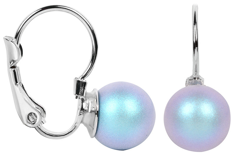 Levien Pôvabné perlové náušnice Pearl Iridescent Light Blue