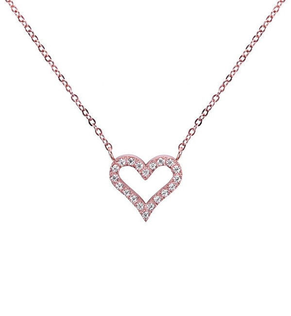 Vuch Romantický oceľový náhrdelník s kryštálmi Rose Gold Stipe